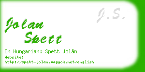jolan spett business card